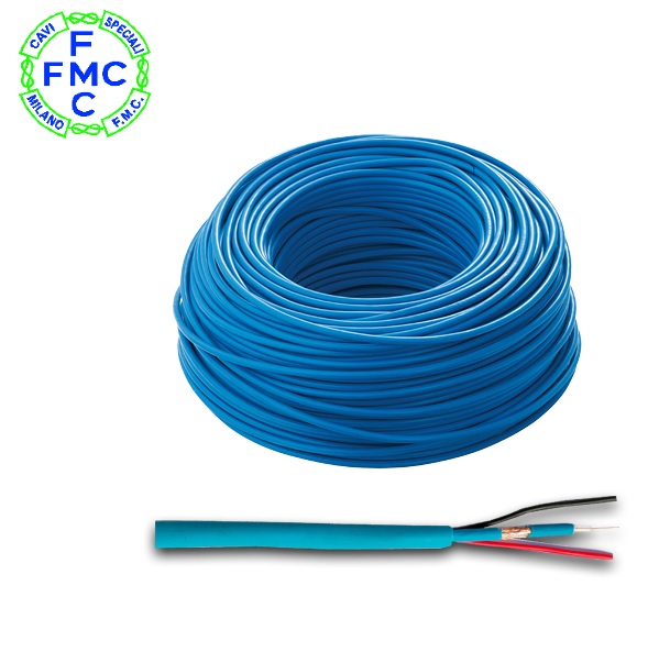 Cavo Micro Coassiale RG59+2x0,50 Blu *(Prezzo al mt)
